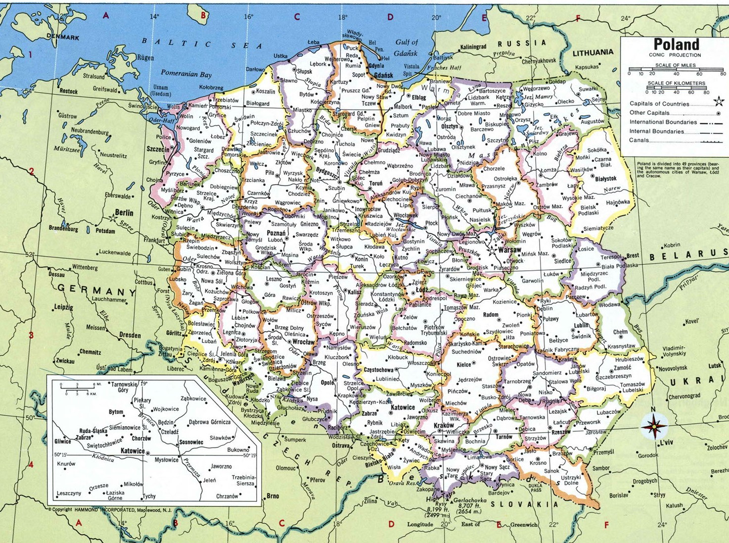 Административная карта Польши с границами воеводств подробная большая - 2023