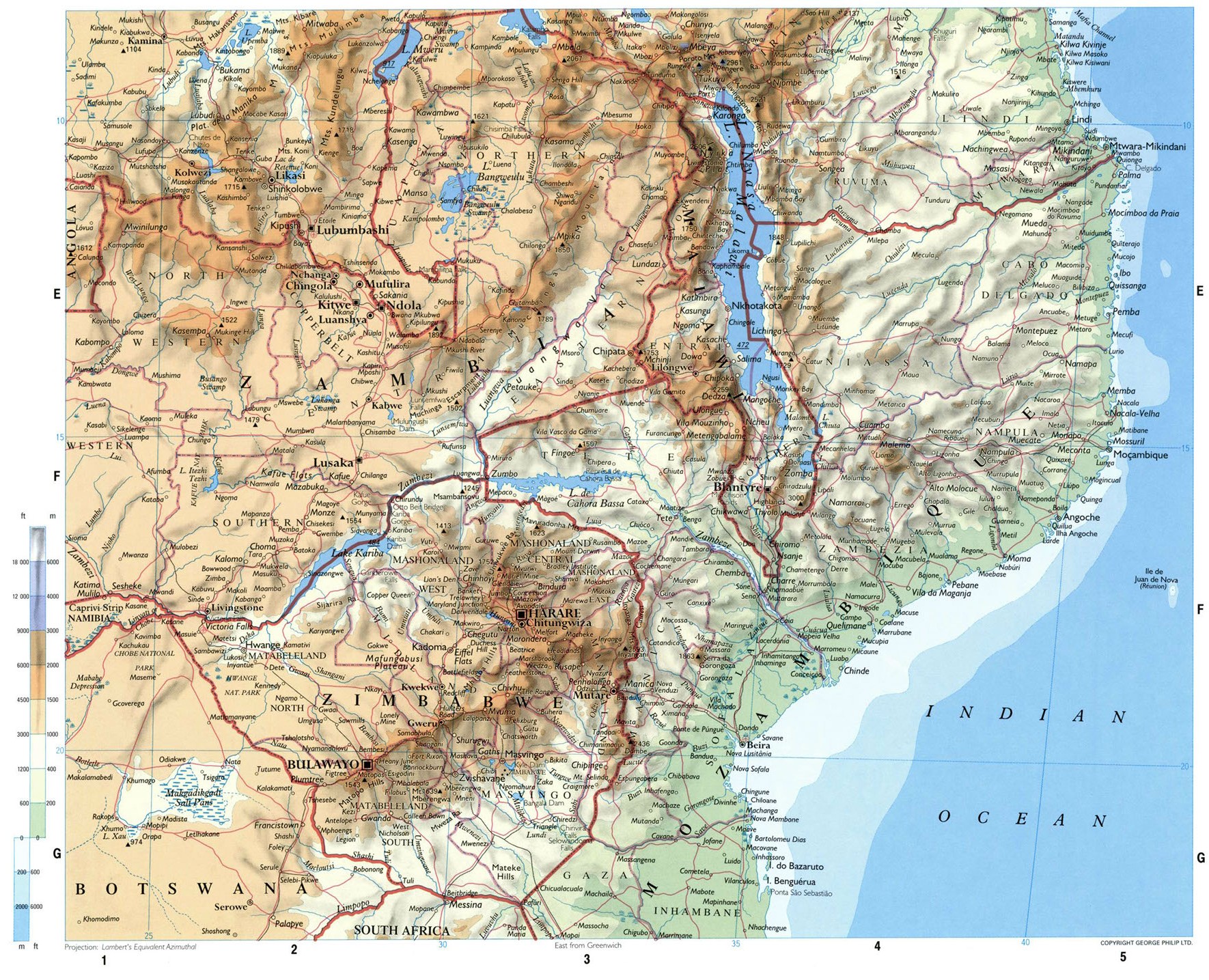 Карта географическая восточной Африки