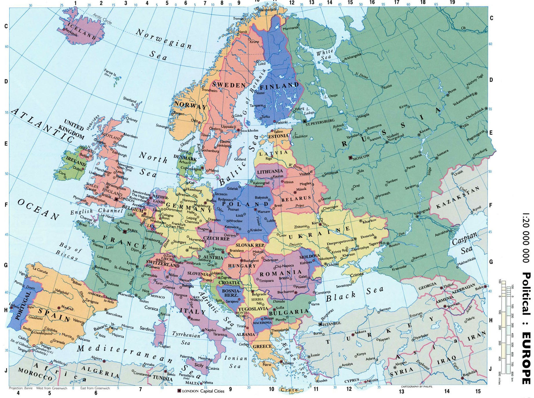 Европа политическая карта подробная большая скачать бесплатно - 2023