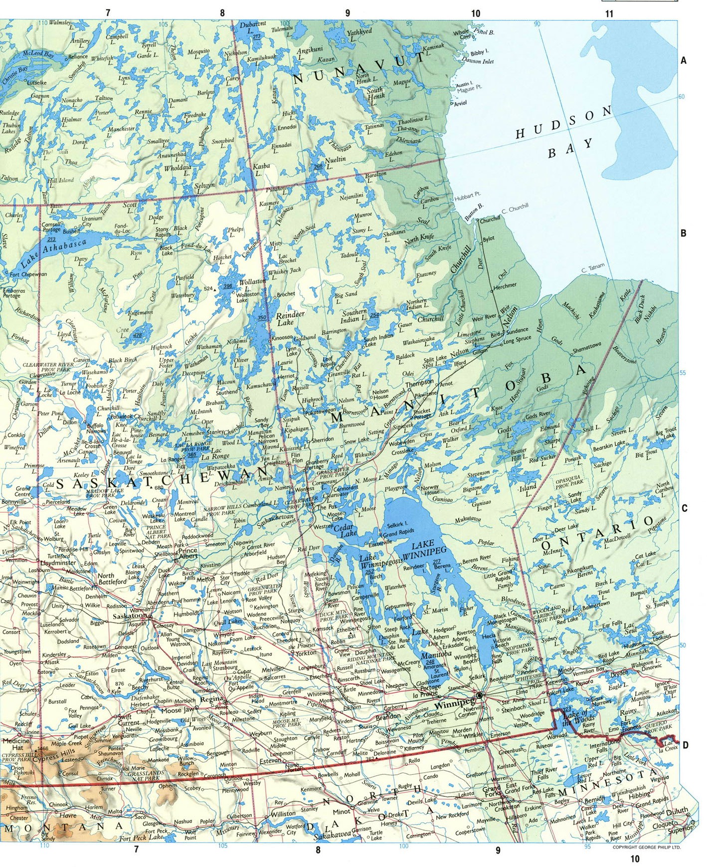 Центральная Канада карта