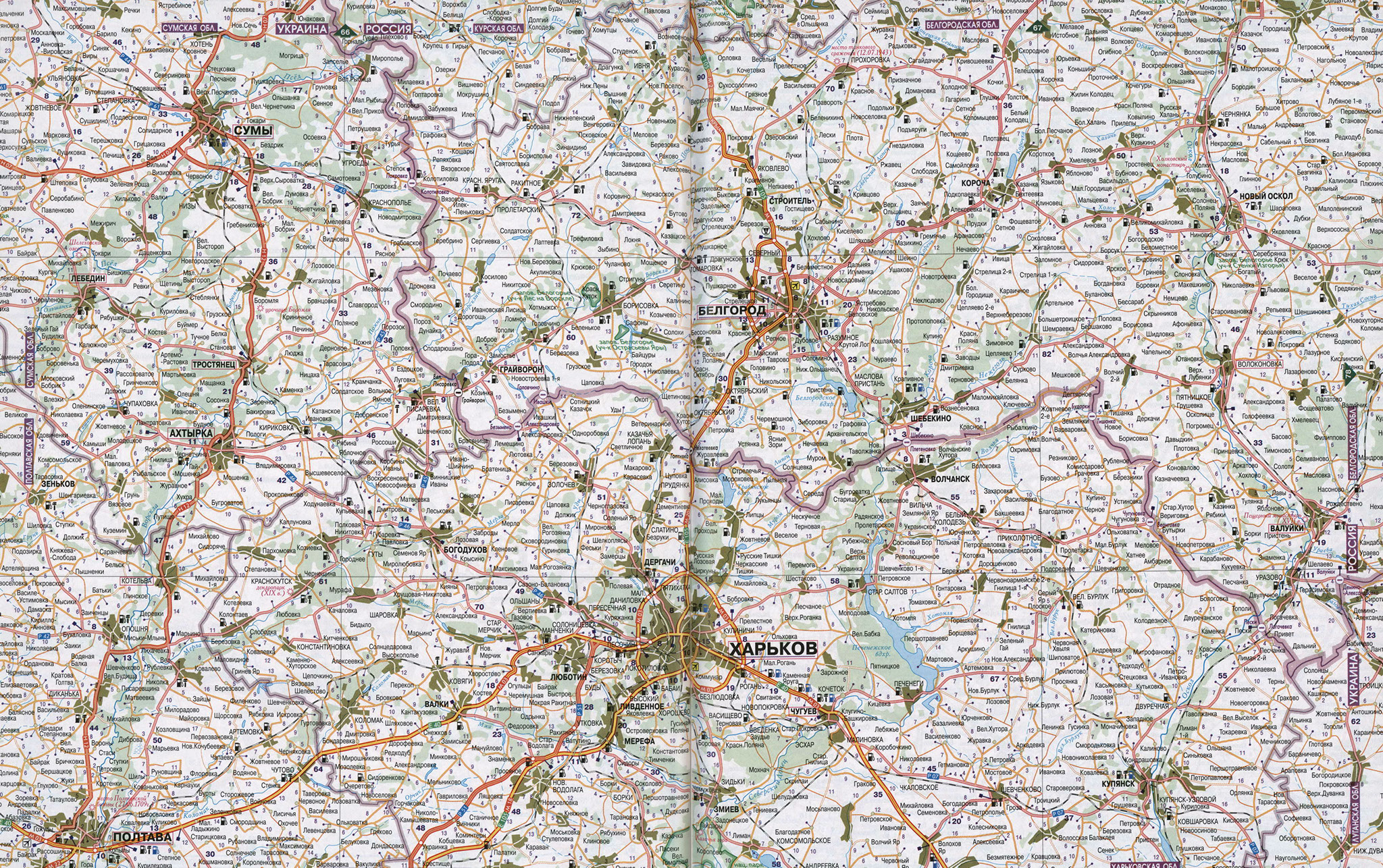 Белгородская область карта дорог