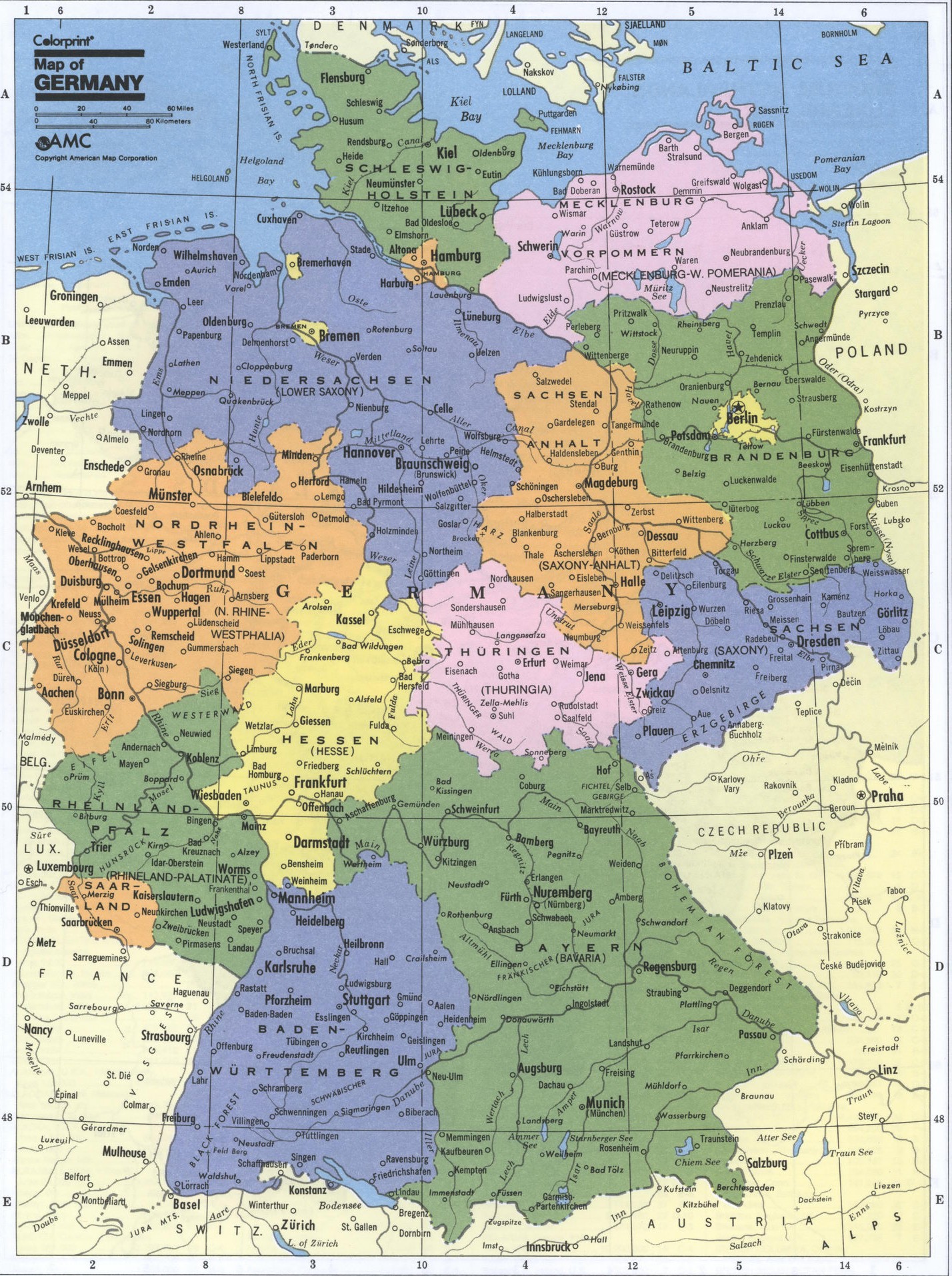 Административная карта Германии